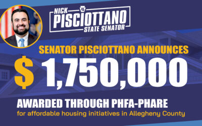 Senator Pisciottano Announces $1.75 Million to Fund Housing Initiatives in Allegheny County