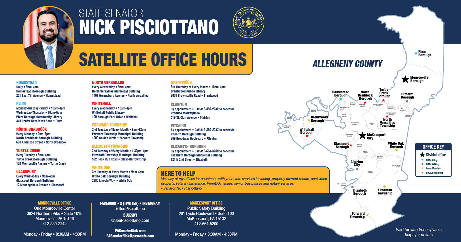 Senator Pisciottano Satellite Offices