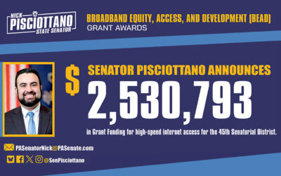 Senator Nick Pisciottano Announces Over $2.5 Million for Broadband Access in Allegheny County