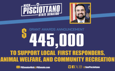 Senator Pisciottano Announces Over $400,000 in Grants to Support Local First Responders, Animal Welfare, and Community Recreation