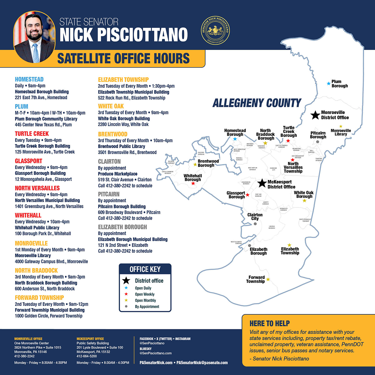Senator Pisciottano Satellite Offices