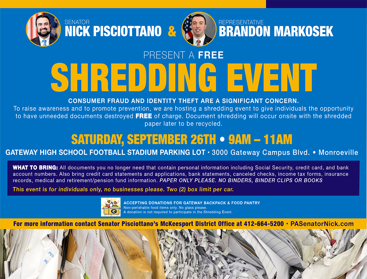 Free Shredding Event - September 26, 2026