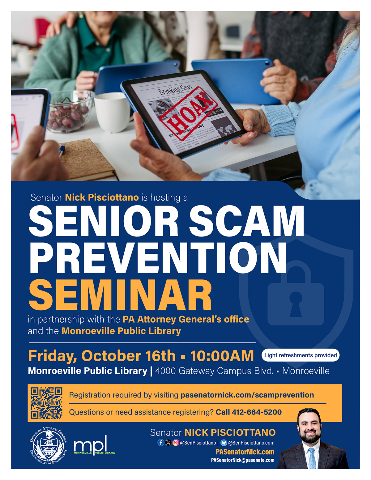 Senior Scam Prevention Seminar - October 16, 2026