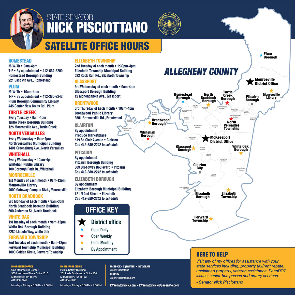 Senator Nick Pisciottano Satellite Offices