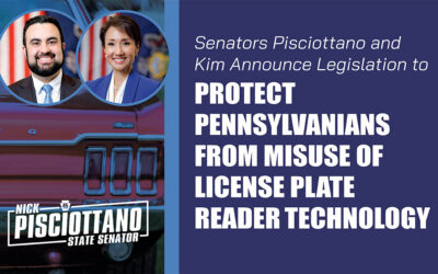 Senators Pisciottano and Kim Announce Legislation to Protect Pennsylvanians from Misuse of License Plate Reader Technology